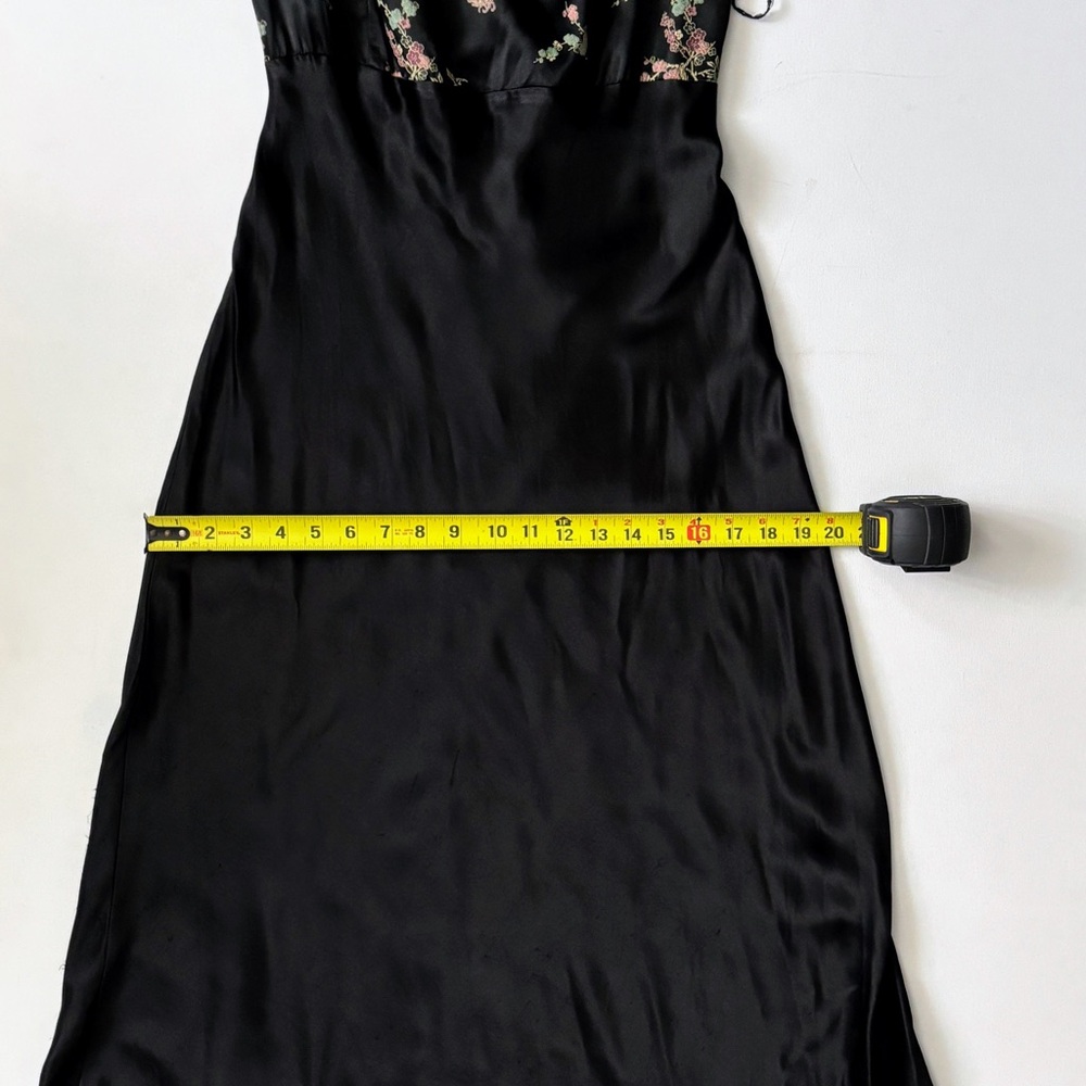 Y2K vintage satin oriental Asian lace up black dress party sz S/M - Picture 12 of 15